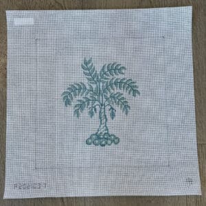 Boutique Aqua Palm Tree-10" Square-13 Mesh