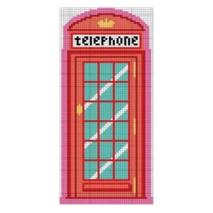 London Telephone Booth-3 5/8" x 8 1/4"- 13 Mesh