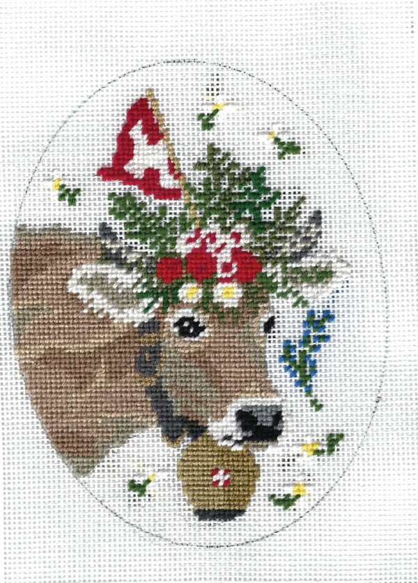 Swiss Mountain Cow-4" x 5 1/2" Oval- 18 Mesh