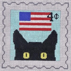 Peeky Kitty Postage Stamp - July 4th-18 Mesh