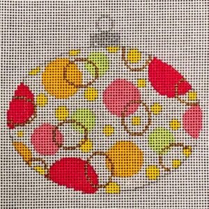 Colors of Christmas Orn. - "Tropical" Oval-18 Mesh