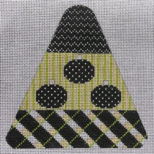 Candy Corn Pumpkin Plaid - Black & White-18 Mesh