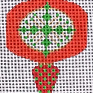 MCM Ornament - Red Square Ball Drop-18 Mesh