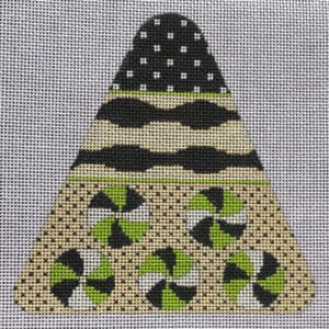 Candy Corn Candy Swirls - Black & White-18 Mesh