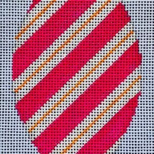 Brilliant Baubles Orn. - Red Stripe Teardrop-18 Mesh