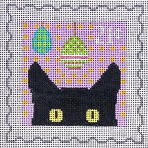 Peeky Kitty Postage Stamp - Easter-18 Mesh