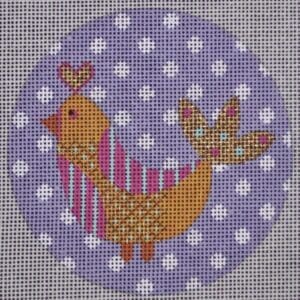 Mod Birds - Org. Bird on Purple-18 Mesh