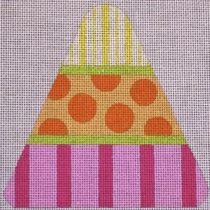 Candy Corn - Pink Dots & Stripes-18 Mesh