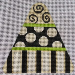 Candy Corn Dots & Stripes - Black & White-18 Mesh