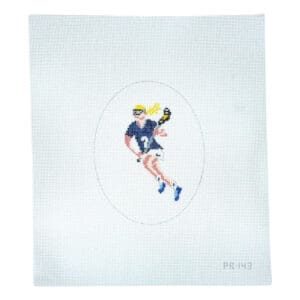 Female Lacrosse Player-4" x 5 1/2" Oval-18 Mesh