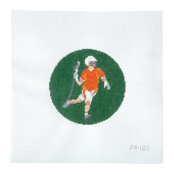 Lacrosse Player-4 1/4" Round-18 Mesh