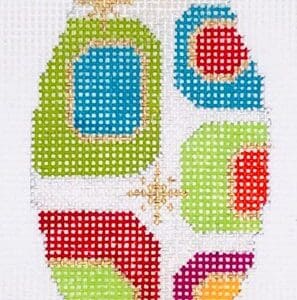 Mid-Century Orn. - Multi Color Dotted Teardrop-18 Mesh